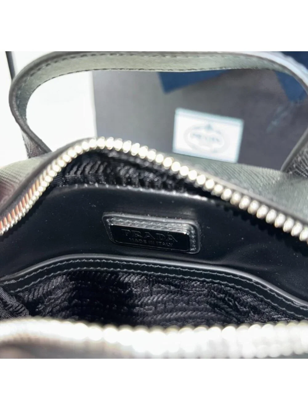 Prada Saffiano Leather Shoulder Bag Black